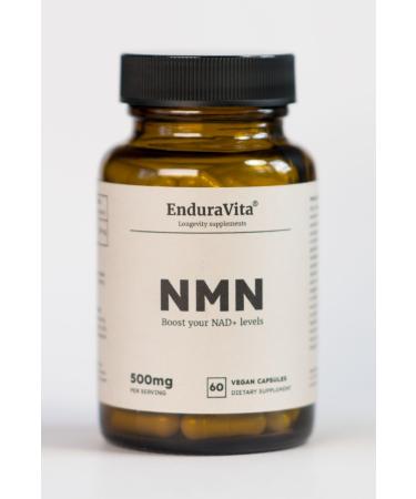 EnduraVita NAD+ Booster Capsules | 60 x 250mg | 99.8% purity | Double-tested in labs (NL/EU/US) for quality and safety