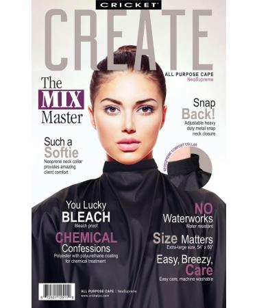 Cricket NeoSupreme All-Purpose Hairstylist Cape for Adults - Metal Snap Neck Closure Haircut & Hair Color Cape in Black | International Shipping Available - Buy Online on GoSupps.com