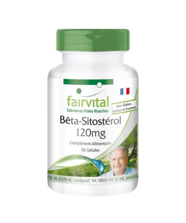 Fairvital | Beta-sitosterol 120mg - box of 3 months - VEGAN - Highly dosed - 90 capsules - pine oil