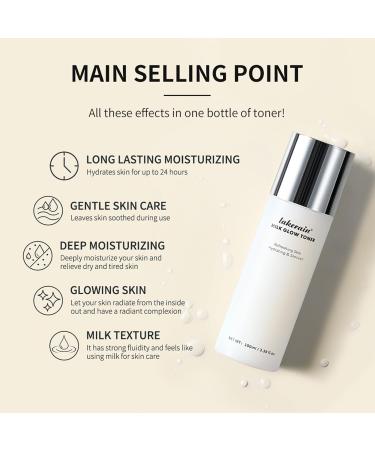 Milk Glow Toner for Face - Deep Hydrating Niacinamide Facial Toner | Refreshing Cruelty-Free & Vegan Skin Care | 100ml - Buy Online on GoSupps.com