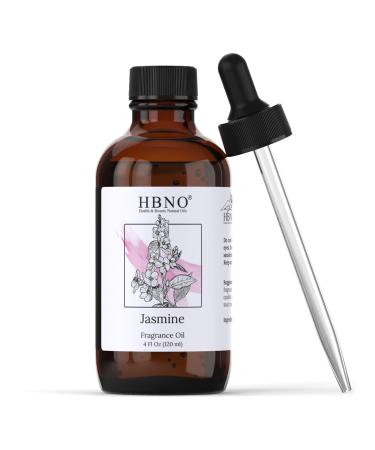 HBNO California Bottled Jasmine Fragrance Oil 4 fl oz (120 ml) - Premium (Fragrance) for Aromatherapy - Jasmine Fragrance Oil for Diffuser and Candle Making Jasmine 4 Fl Oz (Pack of 1)
