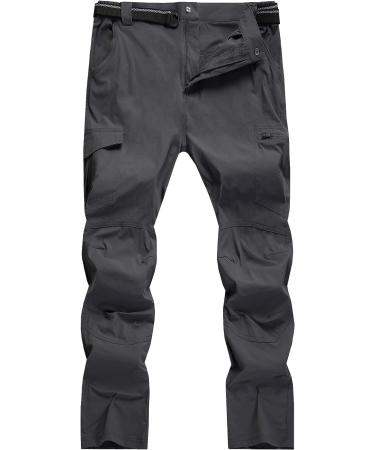 WENRONSTA Men's Quick-Dry Waterproof Cargo Pants | 6 Pockets Outdoor Hiking Work Pants - Dark Grey, Medium - Buy Online on GoSupps.com