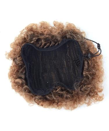 Short Synthetic Afro Kinky Curly Drawstring Ponytail Extension in Medium T1B/30# - Clip On Bun Hairpiece for Natural Hair - Buy Online on GoSupps.com