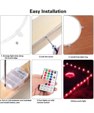 BLINNGO LED Cornhole Ring and Edge Lights - Set of 4 Lights for Standard Cornhole Boards (4ft x 2ft) - 17 Color Options - Buy Online on GoSupps.com