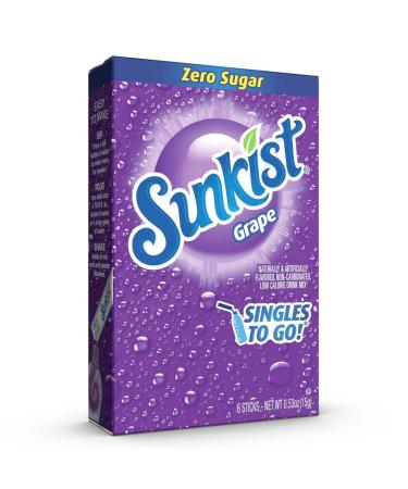 Sunkist Singles to Go Drink Mix Variety Pack - Orange, Grape, Pineapple, Lemon Lime, Strawberry, Red Punch - 6 Pack, 1 CT - Buy Online on GoSupps.com