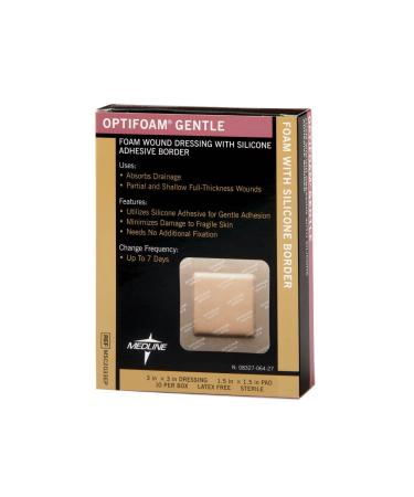 Medline Optifoam Gentle Border Adhesive Dressings 3 x 3 - Pack of 10 | Packaging May Vary - Buy Online on GoSupps.com