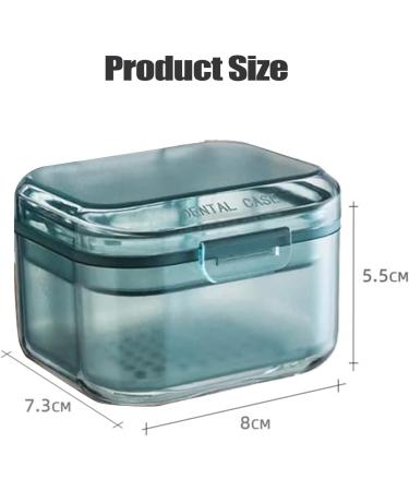 Denture Case Denture Cup for Soaking Dentures Denture Bath Box with Rinsing Basket Portable False Teeth Storage Containers Thorough Cleaning of Dentures Retainer Clear Braces (Blue-1) - Buy Online on GoSupps.com