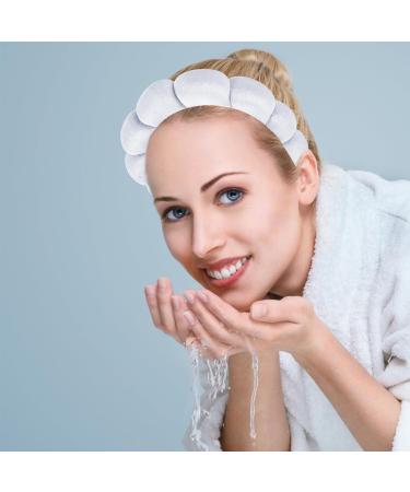 Women's White Spa Hair Band - Soft Sponge Makeup Hair Accessory for Face Washing & Skincare - Buy Online on GoSupps.com