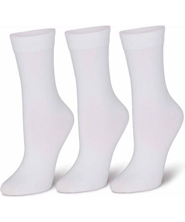 Sugar Free Sox Diabetic Crew Socks 3 Pack (9-11 White) | Comfortable & Healthy Women's Diabetic Socks - Buy Online on GoSupps.com