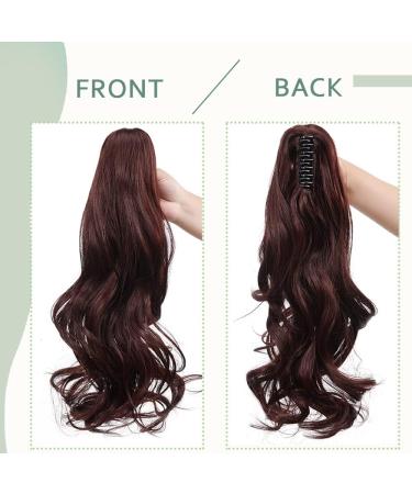 18 Curly Wavy Wine Red Claw On Ponytail Extension | Synthetic Hairpiece - Buy Online on GoSupps.com
