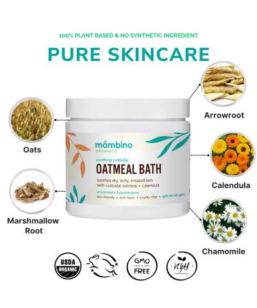 Mambino Organics Soothing Bath Set Organic Oatmeal Bath Soak Soothe Me Shampoo & Body Wash and Calming Oil Gentle for Sensitive Skin Vegan Baby Bath Essentials 3-Pack 5.5 oz Each - Buy Online on GoSupps.com