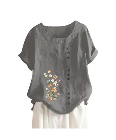 Women's T-shirt short-arm basic summer T-shirts V/O cutout Short arm Tea Shirts Tops Printed women T-shirt Tshirt Sport Women White Shirt Women 3/4 ARM Elegant tops women for wedding dark gray