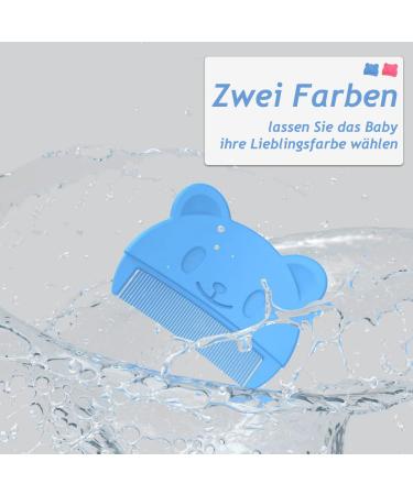 2 Pieces Milk Scab Comb & Baby Hairbrush Set | Soft Tooth Cartoon Bear Design for Gentle Baby Care - Buy Online on GoSupps.com