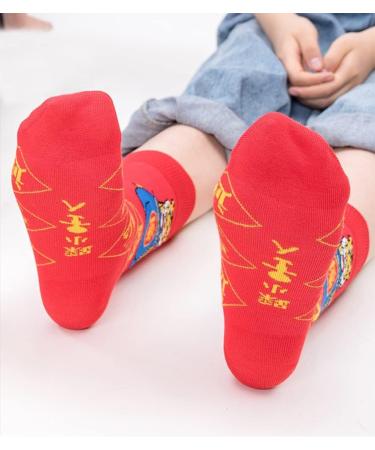 Chinese New Year Red Embroidered Cotton Socks - 5 Pairs - Men and Women - Chinese Style Sports Socks - Size 36-43 - Color: Red - Buy Online on GoSupps.com