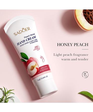 BakerMiche 75g x 3Pcs Moisturizing Hand Cream for Dry Hands Moisturizing & Nourishing Hand Lotion Daily Care Hand Cream NonOily Fruit Fragrance Hand Cream Set Peach - Buy Online on GoSupps.com