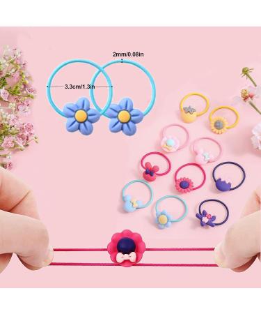 Shop Mufekum 130 Colorful Hair Ties for Girls - Candy Colored Elastic Hair Straps & Accessories for Kids - Buy Online on GoSupps.com