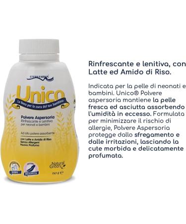 Unico Aspersing Powder for Baby Skin Refresh & Dry After Swimming Soothing Milk & Rice Formula 150g - Buy Online on GoSupps.com