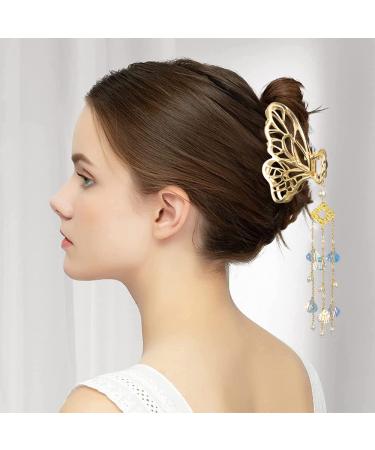 Shop Stylish Metal Hair Clips - 4-Pack Gold Butterfly Design | Fashionable & Slipproof Hair Jewelry - Buy Online on GoSupps.com