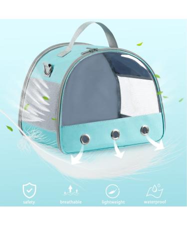 Small Pet Carrier Bag - Portable Guinea Pig, Hamster, Hedgehog Cage - Breathable Travel Handbag for Birds, Rats, Bunnies - Blue - Buy Online on GoSupps.com
