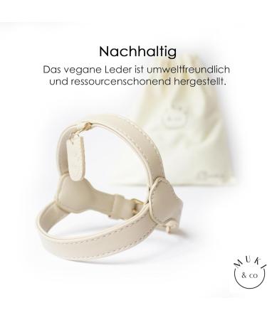 Muki & Co Beige Dog Dishes - Double-Layered Adjustable & Comfortable for Extra Small to Medium Dogs (Size M 44-50 cm) - Buy Online on GoSupps.com
