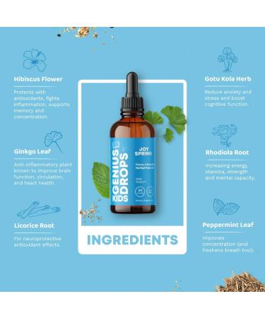 JoySpring Genius Drops: Kids Brain Function Support & Mineral Sunscreen SPF30 - Buy Online on GoSupps.com