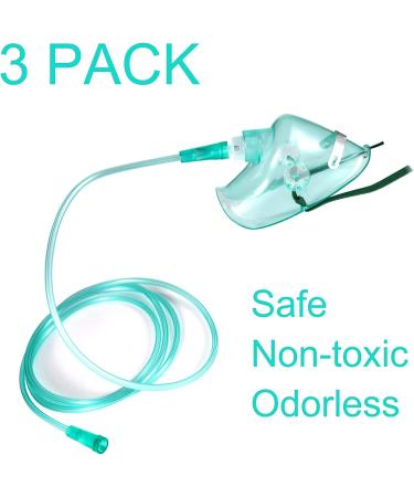 Xgmelon 3 Pack Adult Oxygen Mask w/ 6.6' Tubing & Adjustable Strap - XL Size - Buy Online on GoSupps.com