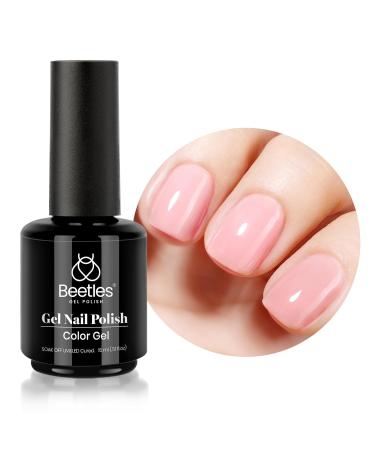 Beetles neutral gel nail polish 15ml nude color natural gel polish soft pink translucent soak off u v led nail lamp gel polish nail art gel 0.5oz gentle pink nude