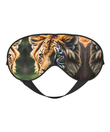SSIMOO African Animals Print Double-Sided Eye Mask Soft and Light Blocking for Enhancing Sleep Quality Black