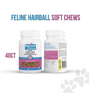 Revive Active - Feline Hairball Soft Chews 48ct - Cat Hairball Remedy Designed Specifically for Cats That are Prone to Hairball Problems - Treats That Help Maintain a Healthy Coat. - Buy Online on GoSupps.com