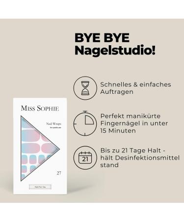 Original Miss Sophie Pedi Wraps - 27 Ultra-Thin Nail Polish Strips with Color Gradient for Natural Acrylic Gel & Shellac Nails - Perfect for Pedicures - International Shipping Available - Buy Online on GoSupps.com