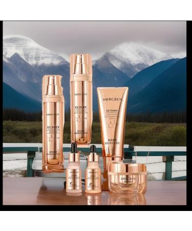 Mercilen Premium Diamond Gold Beauty Set Luxury Skincare Collection|Korean Skin Care Set with Vitamin C Essence Hydrating Anti-Aging Serum for Face Beauty Skin Care Set