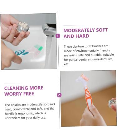 Minkissy 4-Piece Denture Cleaning Brush Set - Effective Tooth Prosthesis Cleaner Tool for Oral Care & Hygiene - Buy Online on GoSupps.com