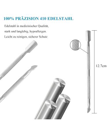 Professional Stainless Steel Nail Shaver & Skin Cleaner Tool - Double-Head Nail Dirt Remover for Perfect Nail Art - Buy Online on GoSupps.com