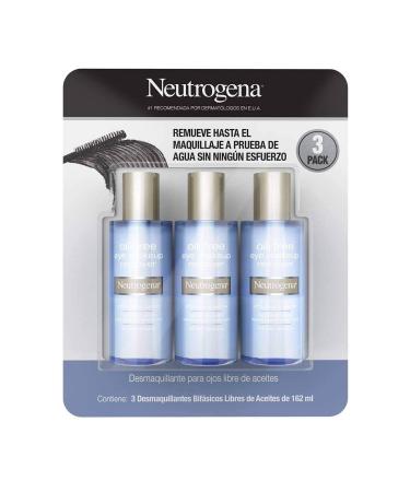 Neutrogena Cleansing Oil-Free Eye Makeup Remover, 5.5 Fluid Ounce (Pack of 3)