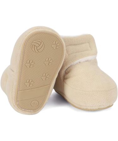 MASOCIO Baby Winter Warm Booties - Anti-Slip Soft Sole Boots for Infant Boy Girl 6-12 Months (Beige) - Buy Online on GoSupps.com