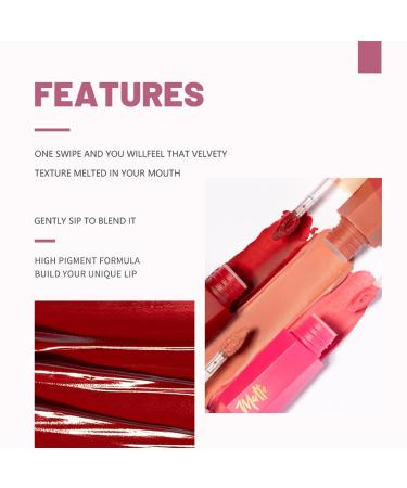 Rechoo Lipstick Set for Women - 3 Matte Red Nude Lipsticks + 1 Clear Lip Gloss | Long Lasting Brown Lipstick Liquid Makeup | International Shipping Available - Buy Online on GoSupps.com