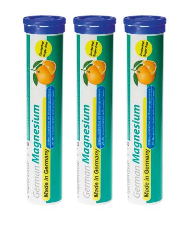 German Magnesium Oxide Supplement | Effervescent Tablets | Orange Flavor 200 mg Magnesium per Serving | Sugar Free Vegan T&D Pharma Made in Germany Orange 60 Count (Pack of 1)