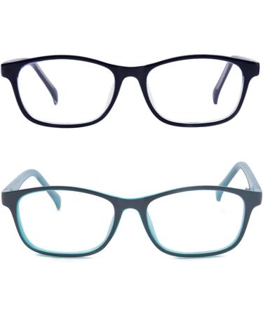 Kids Blue Light Blocking Glasses 2 Pack - Anti Blue Ray Eyeglasses for Computer Games - Blue+Black - Buy Online on GoSupps.com
