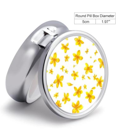 Yellow Osmanthus Travel Pill Box - 3 Compartment Portable Organizer for Purse & Pocket - Buy Online on GoSupps.com