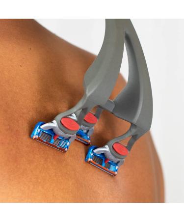 BackRover Back Shaver for Men | Razor Extension Handle for 3-5 Blade Cartridges | Fits Gillette Fusion ProGlide & Schick Hydro | Perfect Back Shaving Tool - Buy Online on GoSupps.com