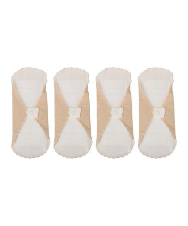4pcs Breathable Washable Menstrual Pad Portable Soft Absorbent Cotton Reusable Sanitary Pad Skin Color S