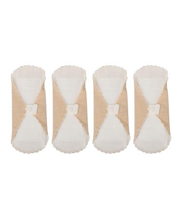 4pcs Breathable Washable Menstrual Pad Portable Soft Absorbent Cotton Reusable Sanitary Pad Skin Color S