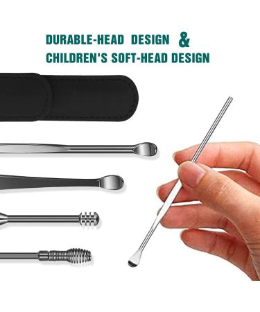 Ear Wax Removal Kit with 6 Pcs One-Piece Design for Adults & Kids - HOTX Ear Cleansing Brush & Storage Box (Black 2) - Buy Online on GoSupps.com