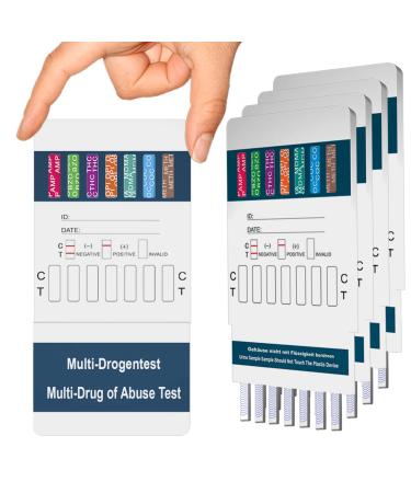 5x 10in1 Multi drug test urine test - 10 types of drugs - Drug test on THC amphetamines cocaine opiates meth methadone MDMA benzodiazepines oxycodon and butalbital