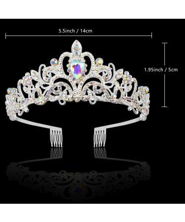 Silver Crystal Rhinestone Tiara Crown for Women and Girls | Birthday Princess Crown - Buy Online on GoSupps.com