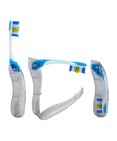 Buy GUM Folding Travel Toothbrush - Compact Head & Tongue Cleaner Soft Bristles Pack of 6 - Ideal for Adults | International Shipping Available - Buy Online on GoSupps.com