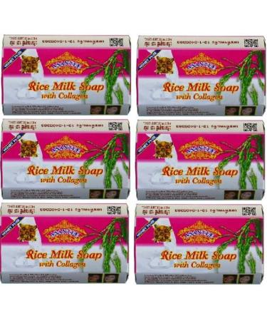 ASANTEE Rice Milk with Collagen and Honey Soap - Luxurious Body Soap for Soft Clear and Radiant Skin - Scent Long-Lasting (6-Packs) - Buy Online on GoSupps.com