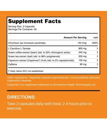 BetaOxy Fat Burner & Appetite Suppressant - 60 Vegan Capsules for Effective Weight Loss | L-Carnitine Cayenne Pepper & Green Tea Extract for Men & Women - Buy Online on GoSupps.com