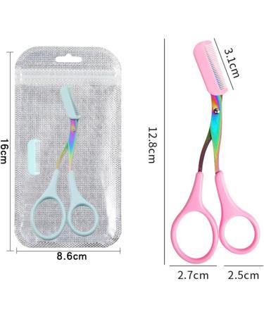 Eyebrow Trimmer Scissor 2024 New Stainless Steel Eyebrow Scissors with Comb Portable Non Slip Professional Eyebrow Trimmer 2-in-1 Comb Eyebrow Trimmer with Anti Slip Finger Support (Green/Pink) - Buy Online on GoSupps.com