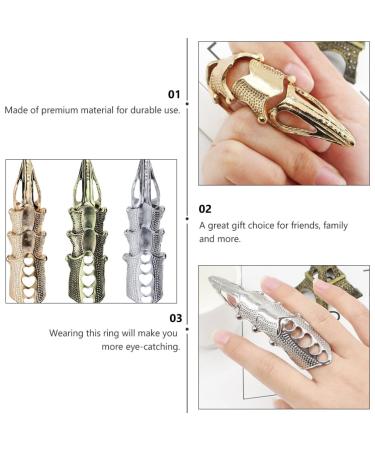 Frcolor Halloween Costume Claw Rings - Full Finger Gothic Nail Set for Men & Girls | 3-Piece Movable Ankle Armor - Buy Online on GoSupps.com